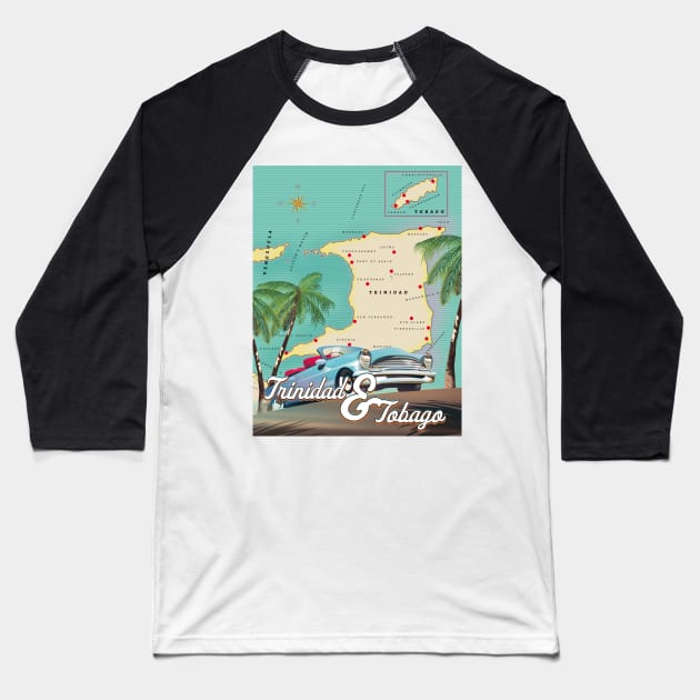 Trinidad and Tobago travel poster. Baseball T-Shirt by nickemporium1